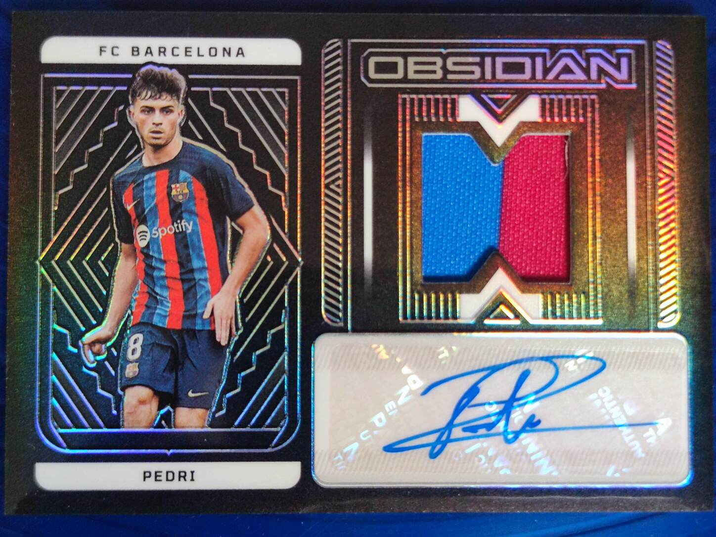 PANINI OBSIDIAN 2022/2023 AUTO PARCHE PEDRI NºJA-PRI NUMERADA /27