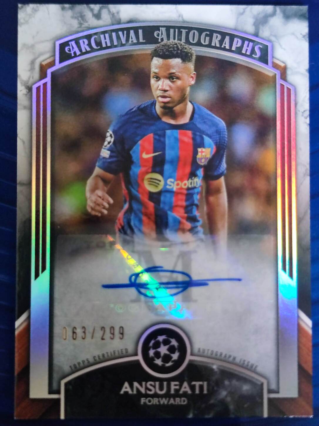 TOPPS MUSEUM UCL 2022/2023 AUTO ANSU FATI NºAA-AF NUMERADA /299