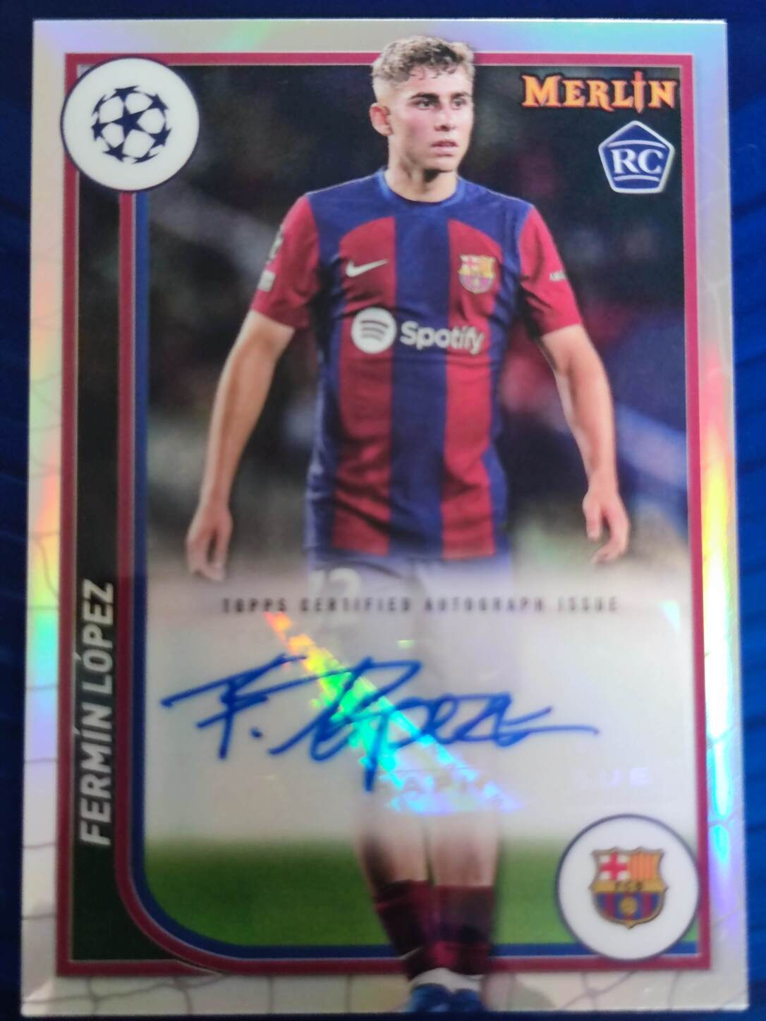 TOPPS MERLIN UCL 2023/2024 AUTO FERMÍN LÓPEZ NºAU-FL ROOKIE