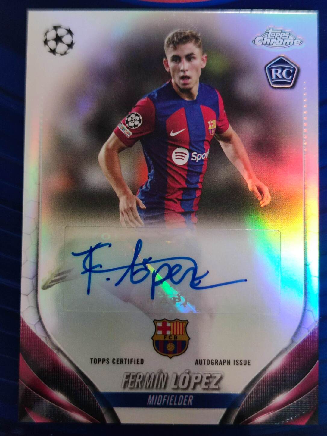 TOPPS CHROME UCL 2023/2024 AUTO FERMÍN LÓPEZ NºCA-FL ROOKIE