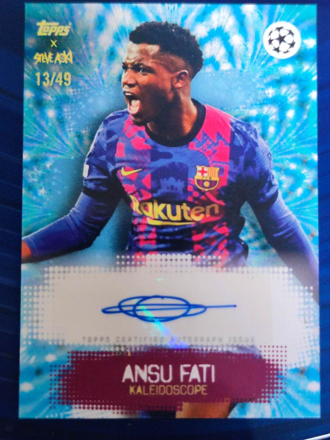 TOPPS STEVE AOKI UCL 2021/2022 AUTO ANSU FATI NUMERADA /49