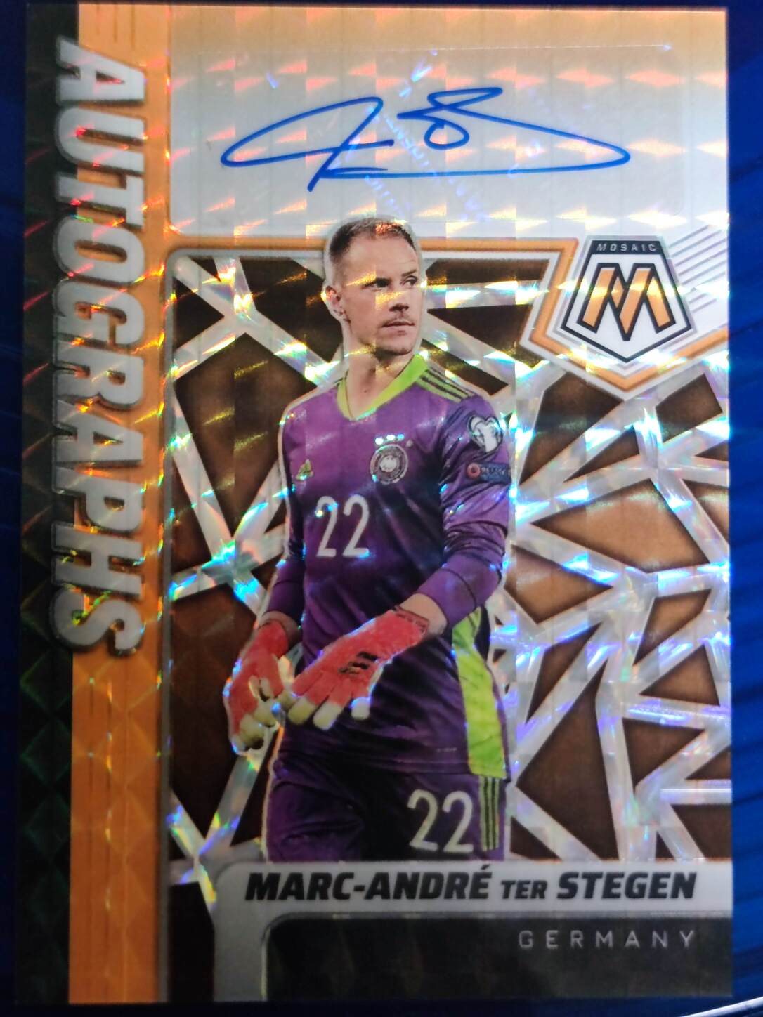 PANINI MOSAIC ROAD TO QATAR 2021/2022 MARC-ANDRE TER STEGEN AUTO NºA-MTS NUMERADO /50