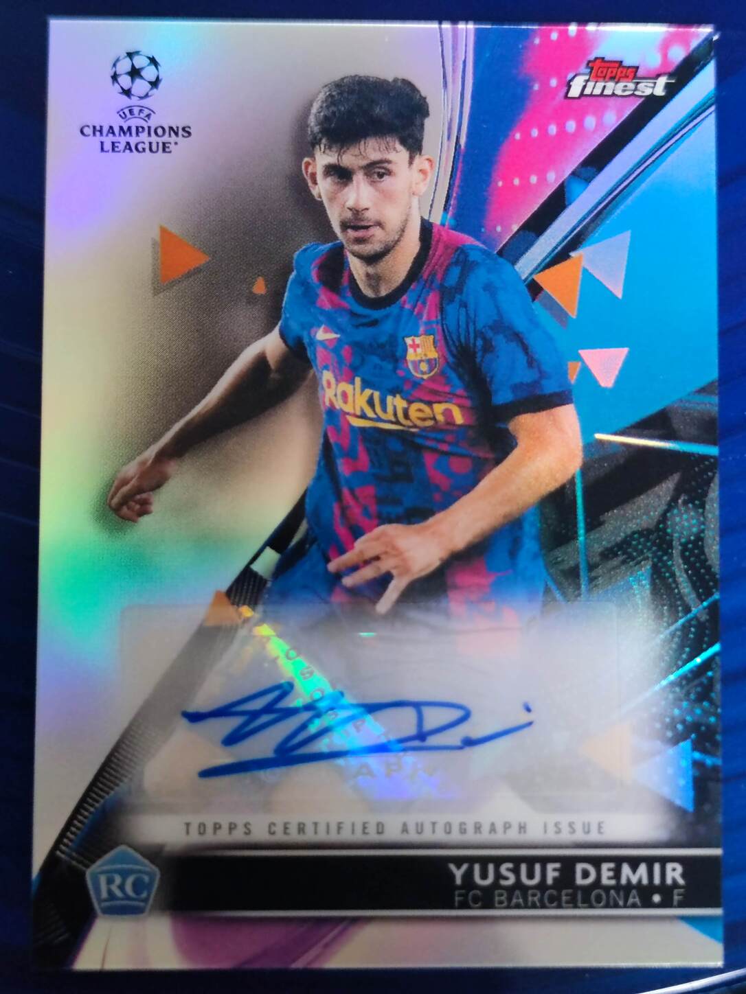 TOPPS FINEST UCL 2021/2022 YUSUF DEMIR AUTO NºBA-YD ROOKIE