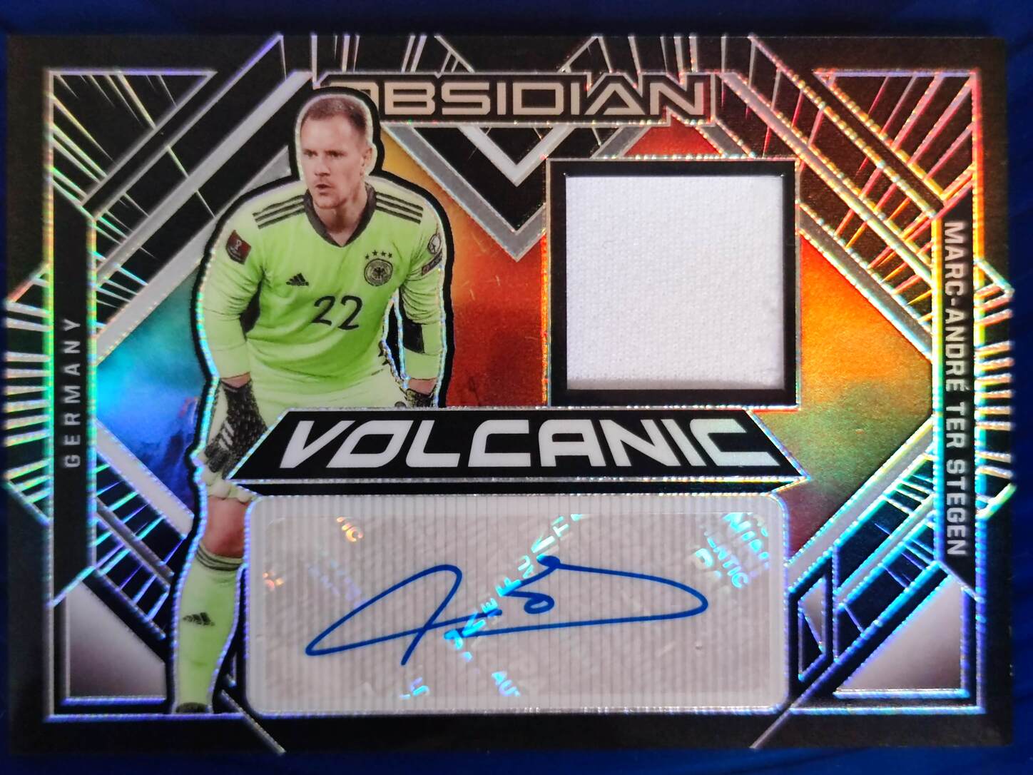 PANINI OBSIDIAN 2021/2022 MARC-ANDRE TER STEGEN AUTO VOLCANIC NºVM-MTS NUMERADO /85