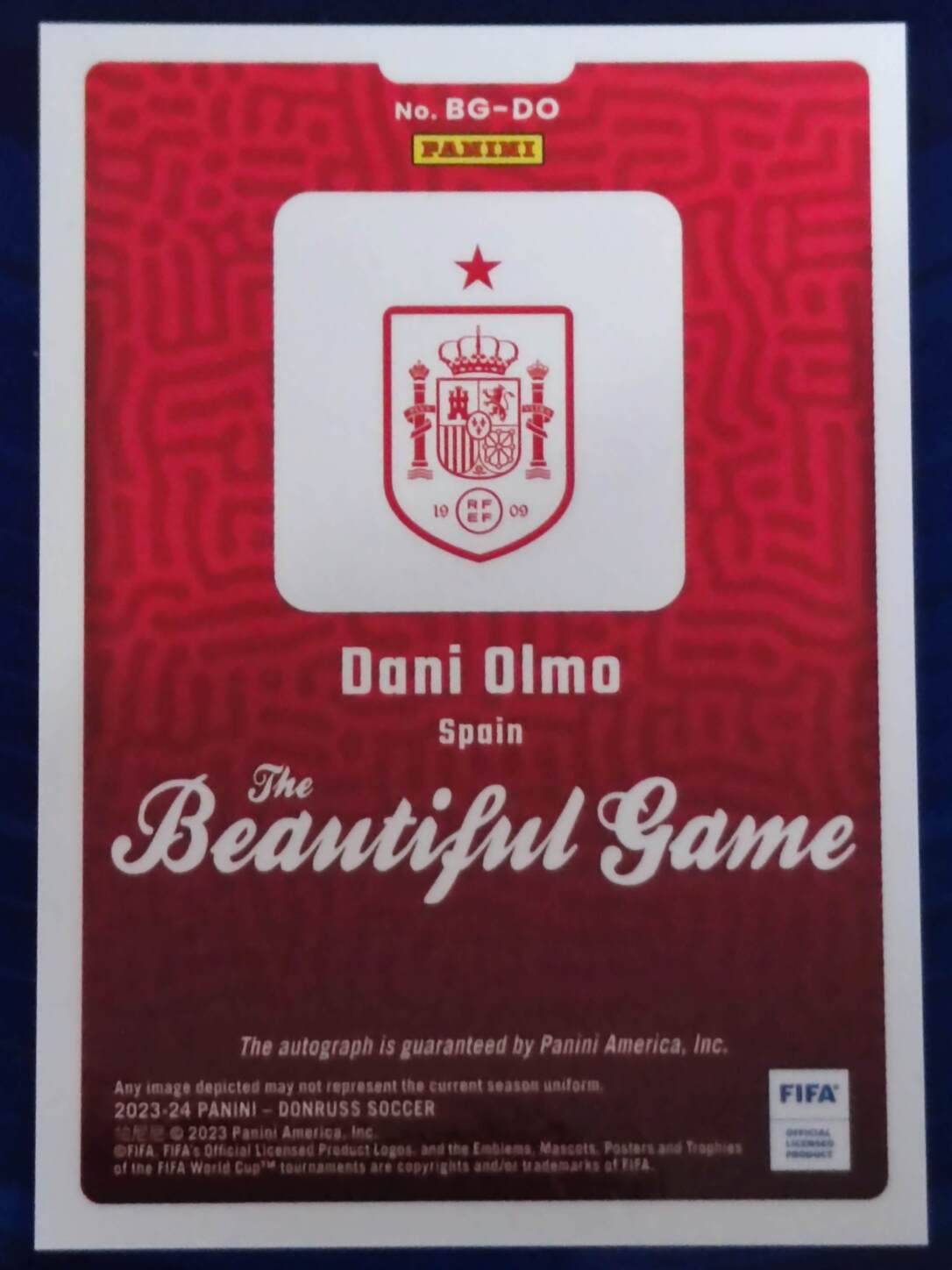 PANINI DONRUSS FIFA 2023/2024 DANI OLMO AUTO NºBG-DO