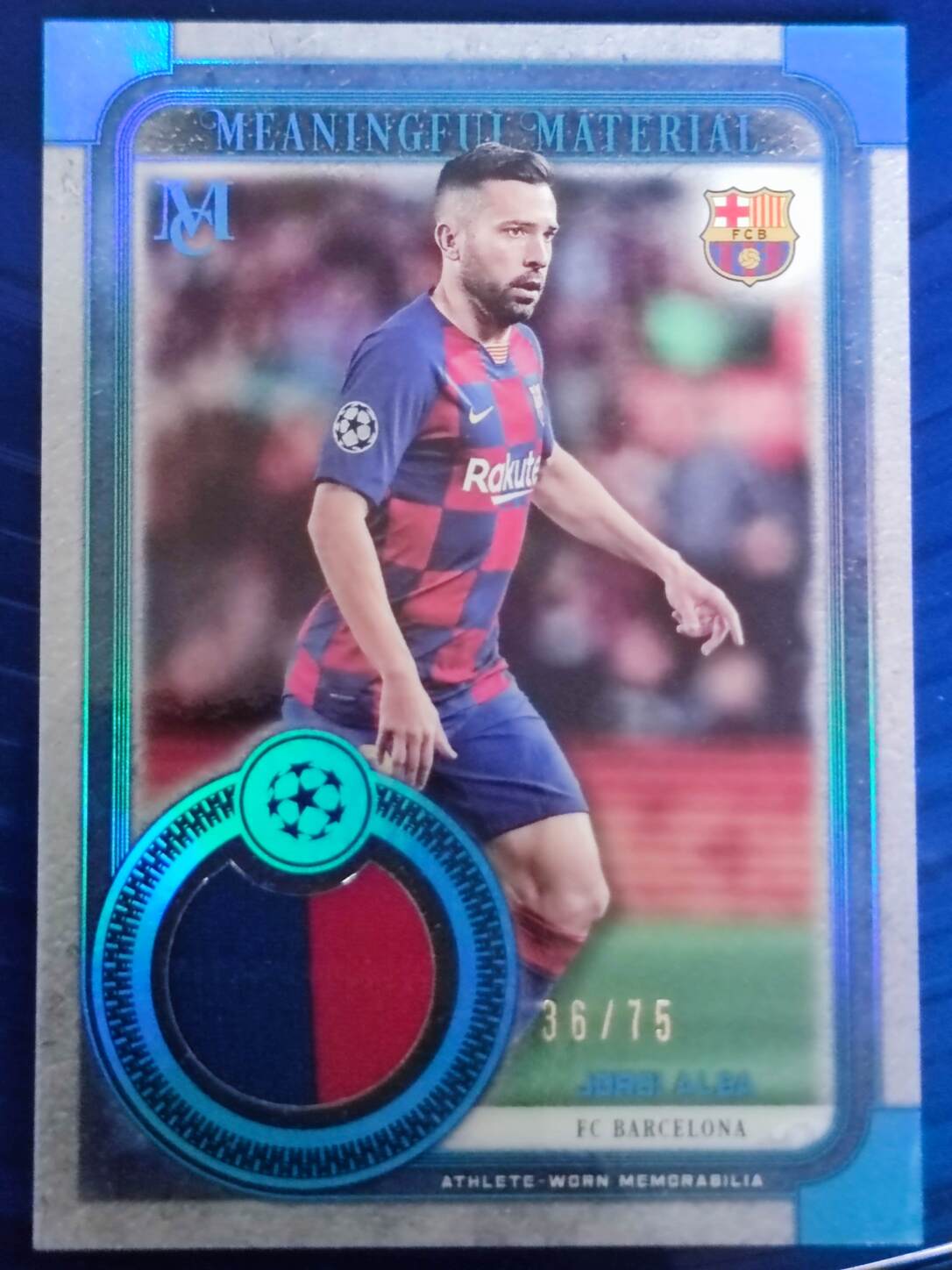 TOPPS MOSAIC UCL 2019/2020 JORDI ALBA PARCHE NºMMSR-JA NUMERADO /75