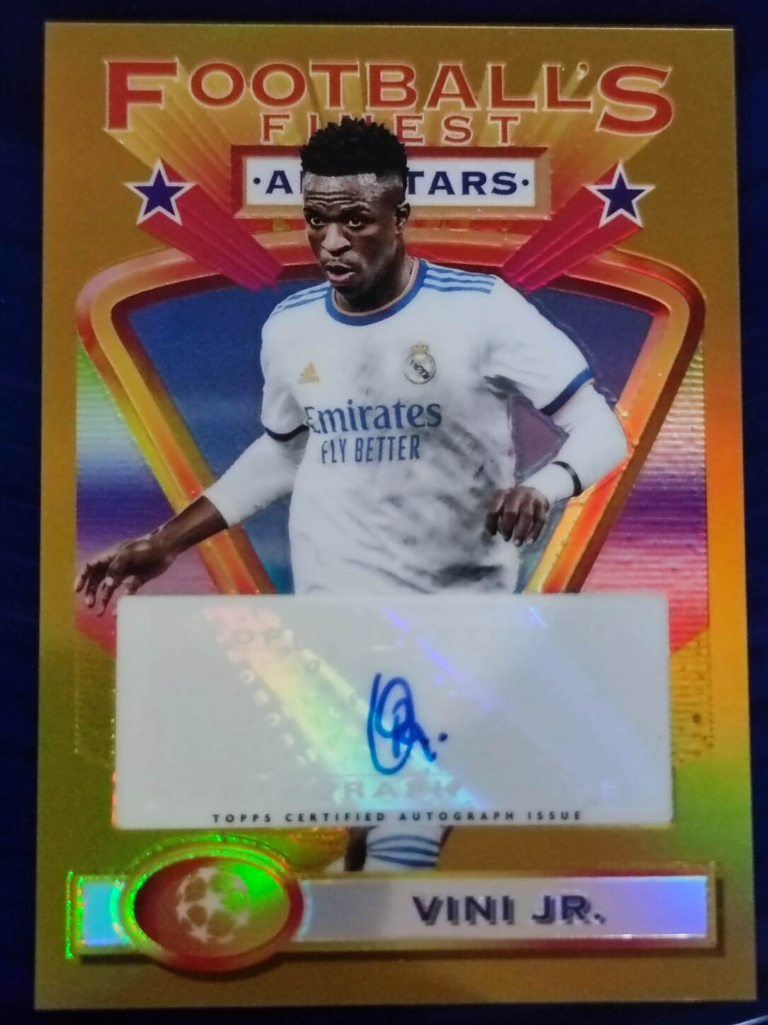 TOPPS FINEST UCL 2021/2022 VINI JR AUTO NºASA-V NUMERADO /15