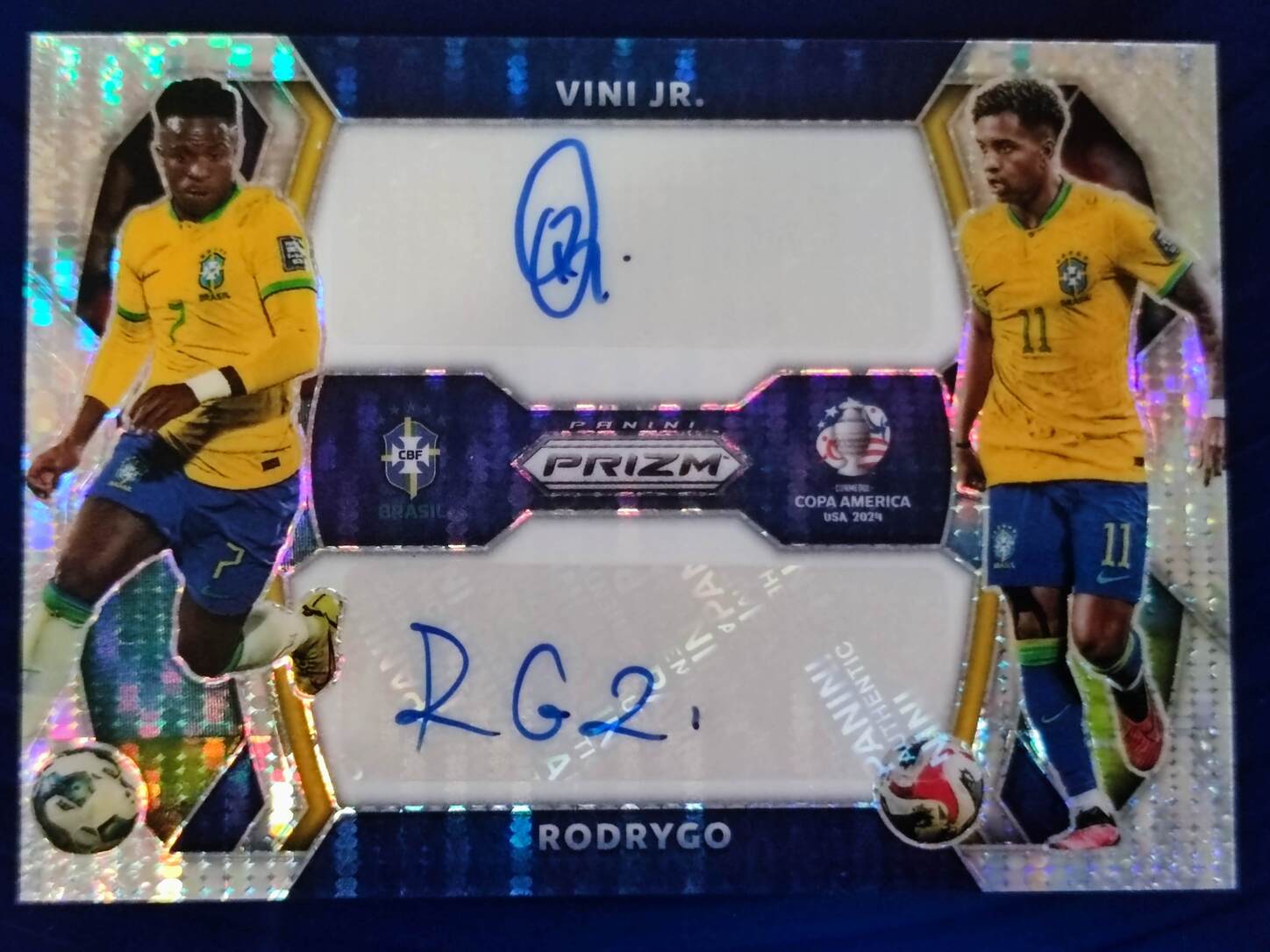 PANINI PRIZM COPA AMERICA 2024 VINI JR. / RODRYGO AUTO DOBLE NºDS-VR