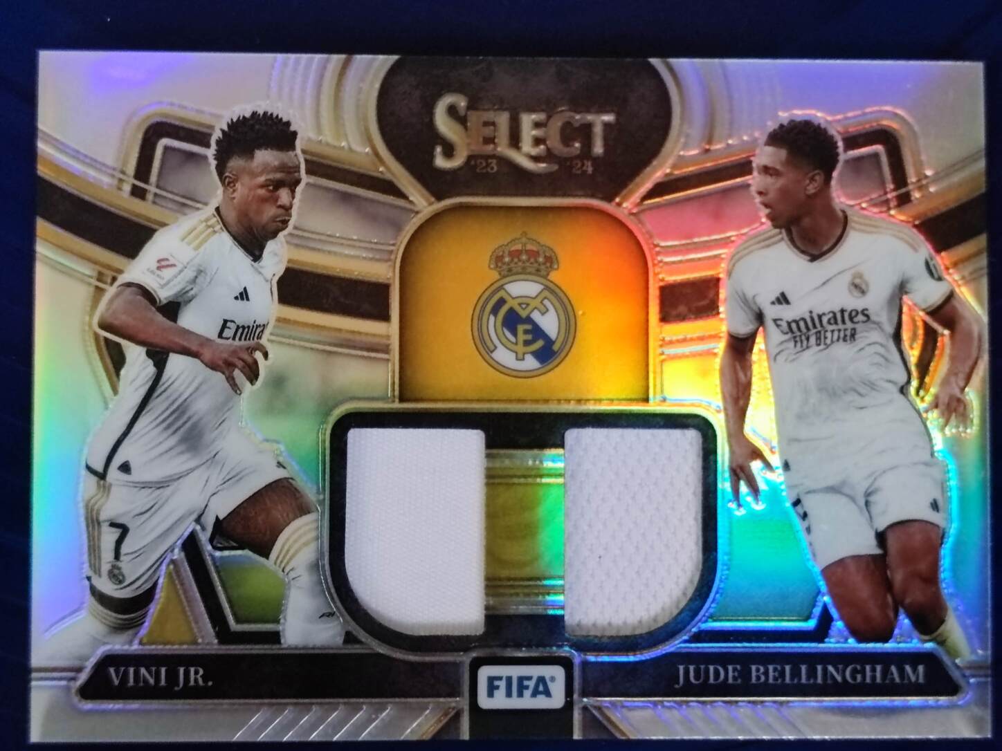 PANINI SELECT FIFA 2023/2024 VINI JR./ JUDE BELLINGHAM PARCHE NºDS-RM