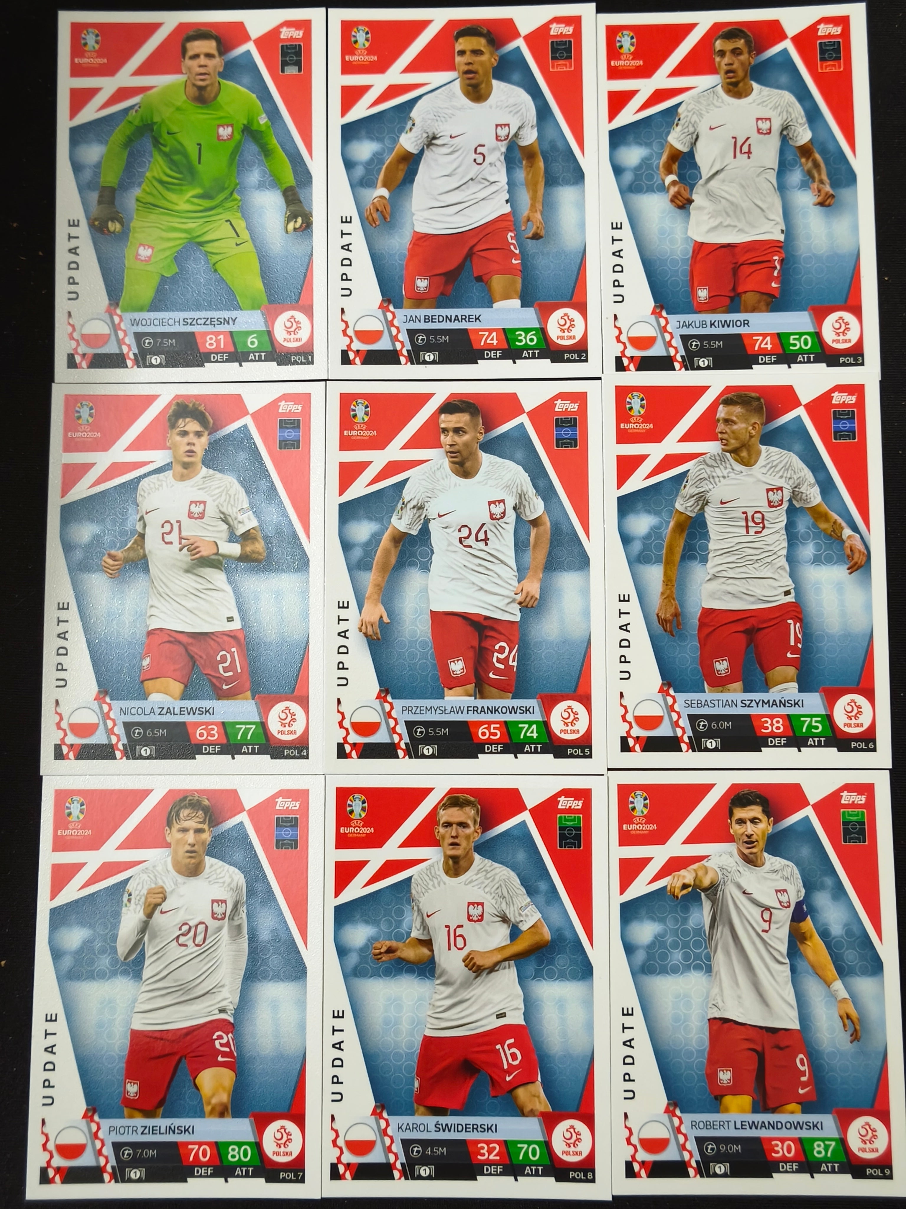 TOPPS MATCH ATTAX UEFA EURO 2024 PACK UPDATE 9 JUGADORES POLONIA