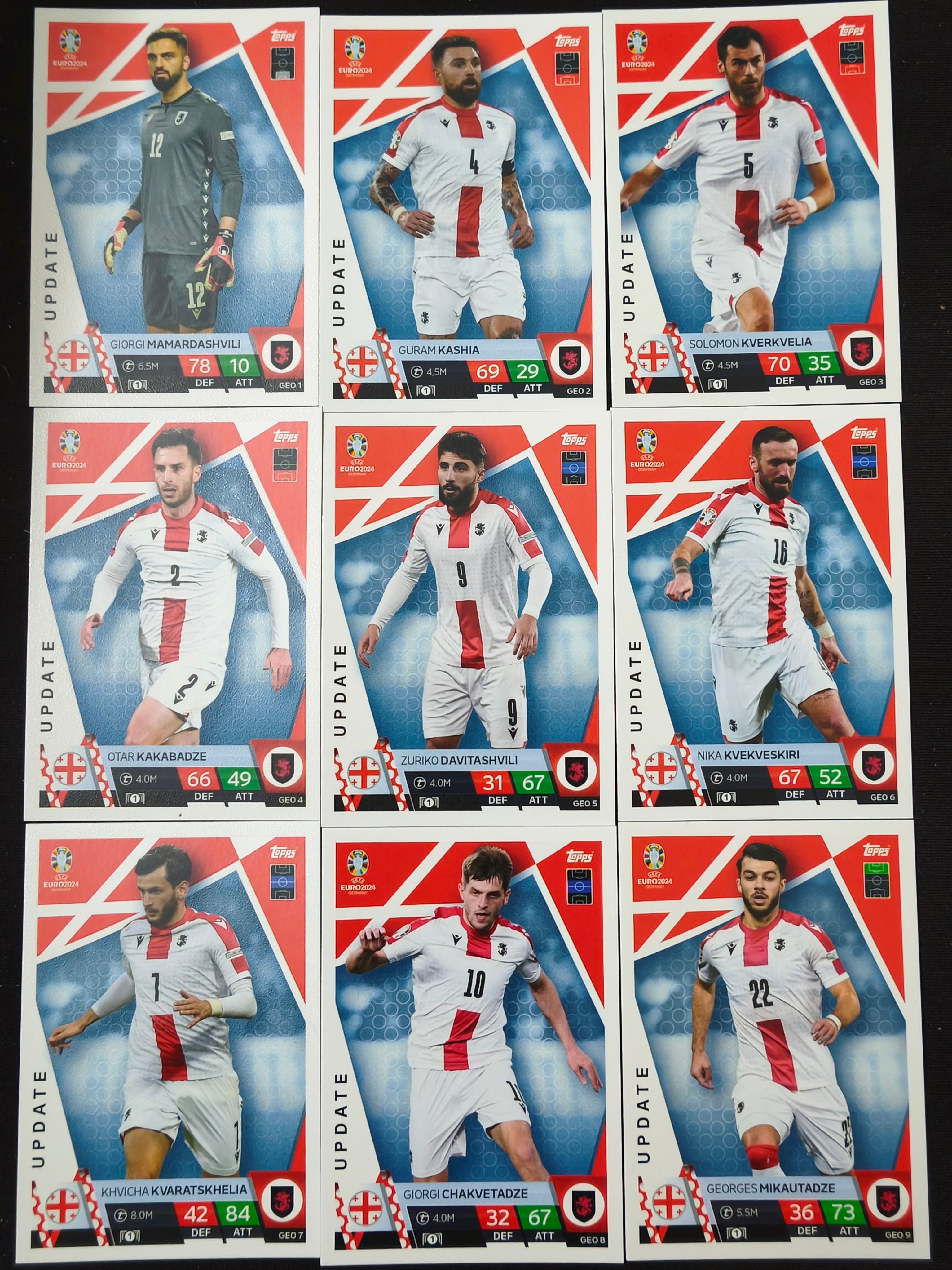 TOPPS MATCH ATTAX UEFA EURO 2024 PACK UPDATE 9 JUGADORES GEORGIA