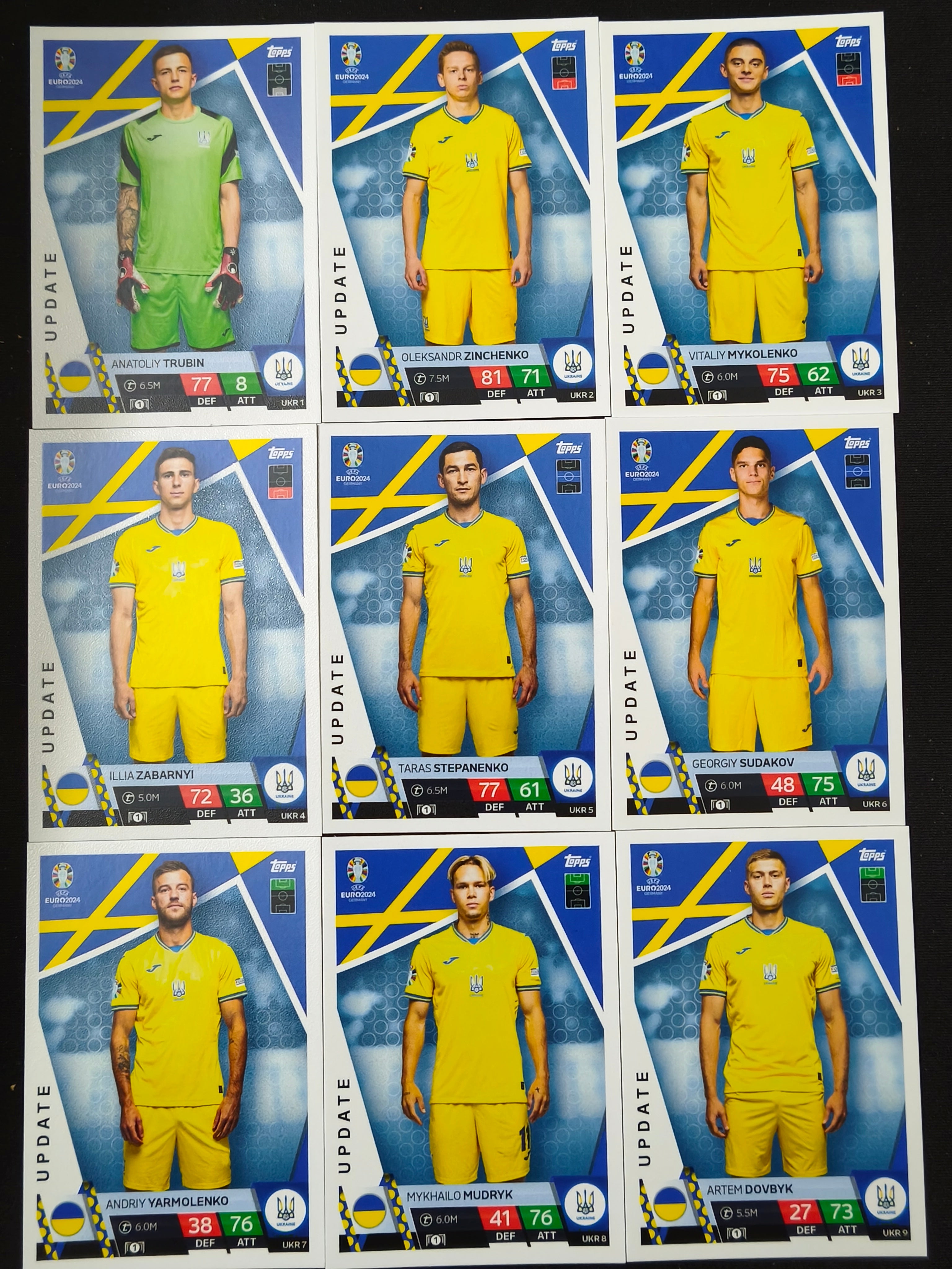 TOPPS MATCH ATTAX UEFA EURO 2024 PACK UPDATE 9 JUGADORES UKRANIA