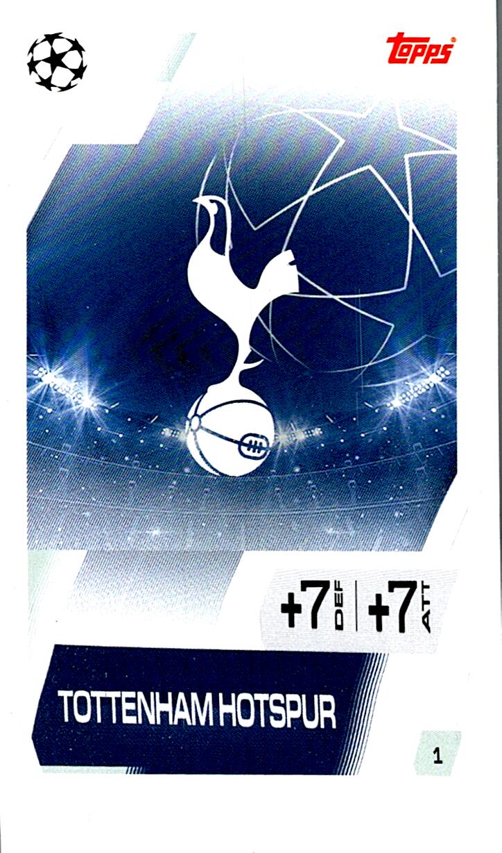 MATCH ATTAX CHAMPIONS LEAGUE 2025/2026 ESCUDO TOTTENHAM HOTSPUR Nº1