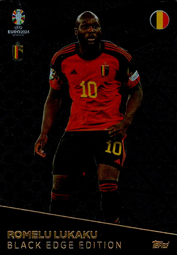 TOPPS MATCH ATTAX UEFA EURO 2024 ROMELU LUKAKU BLACK EDGE EDITION NºBE1