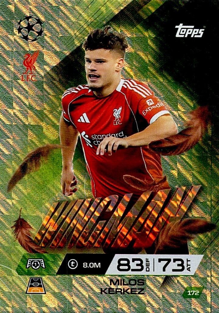 TOPPS MATCH ATTAX EXTRA 2025/26 MILOS KERKEZ WINGMAN Nº172