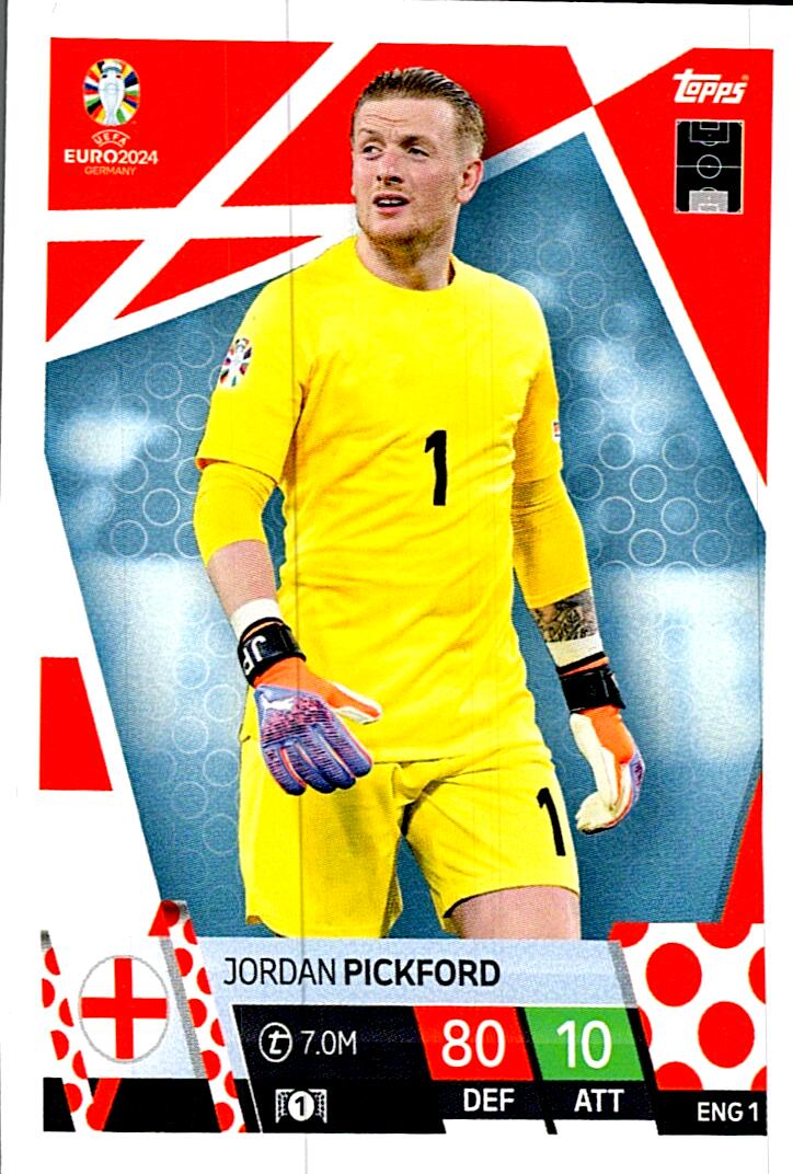 TOPPS MATCH ATTAX UEFA EURO 2024 JORDAN PICKFORD INGLATERRA NºENG1