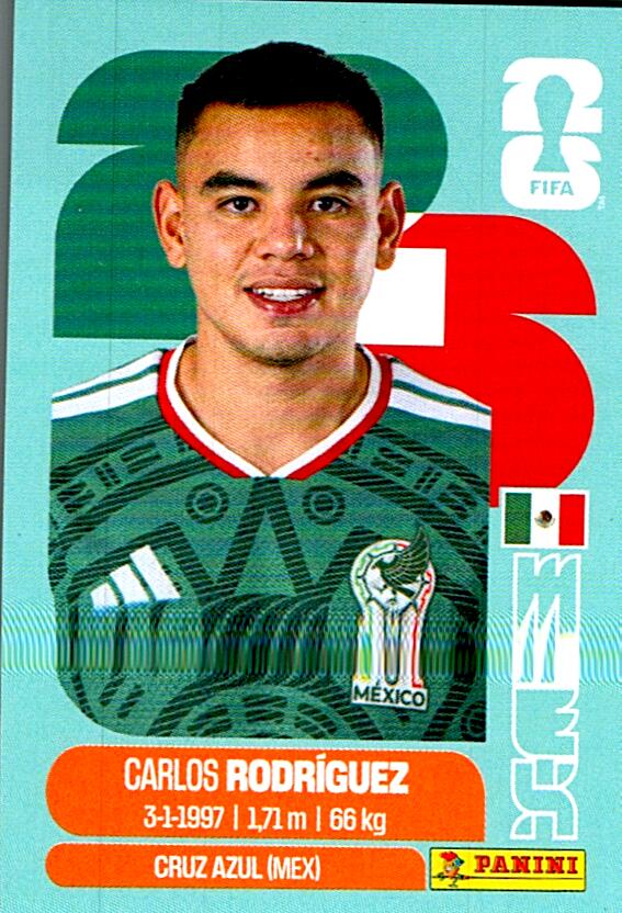 STICKERS FIFA WORLD CUP 2026 CARLOS RODRIGUEZ NºMEX 9