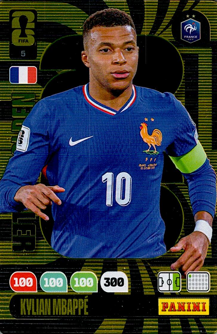 ADRENALYN WORLD CUP 2026 KYLIAN  MBAPPE GOLDEN BALLER Nº5