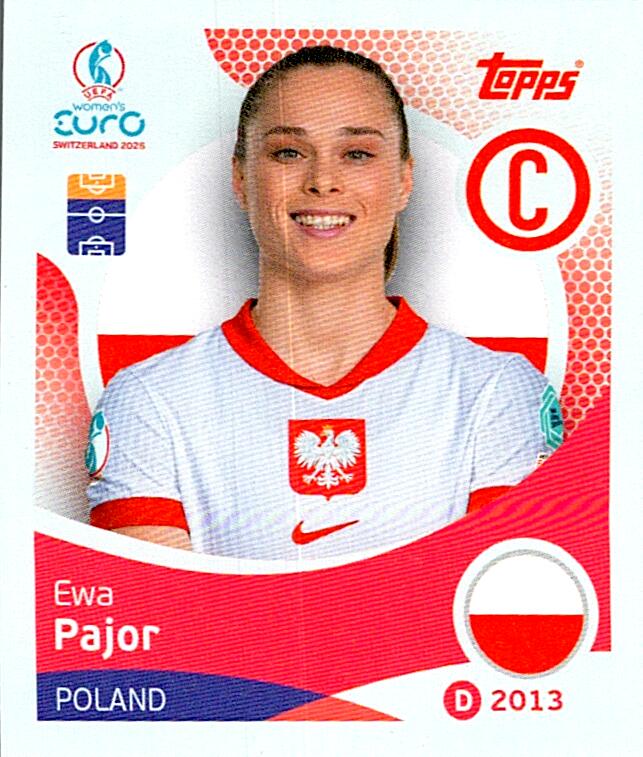 TOPPS WOMEN´S EURO SWITZERLAND 2025 EWA PAJOR Nº190