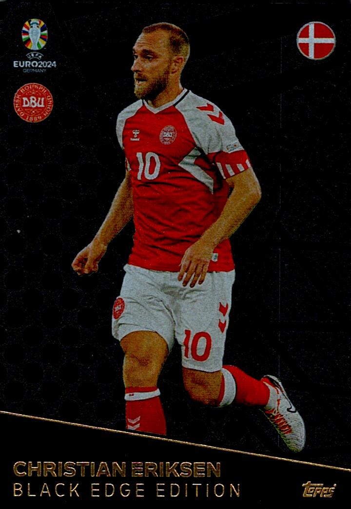 TOPPS MATCH ATTAX UEFA EURO 2024 CHRISTIAN ERIKSEN BLACK EDGE EDITION NºBE2