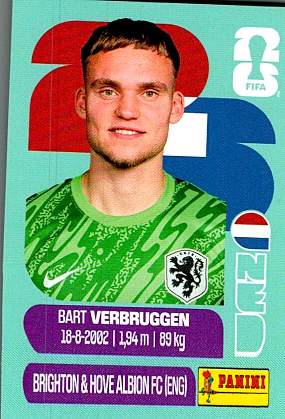 STICKERS FIFA WORLD CUP 2026 BART VERBRUGGEN NºNED 2