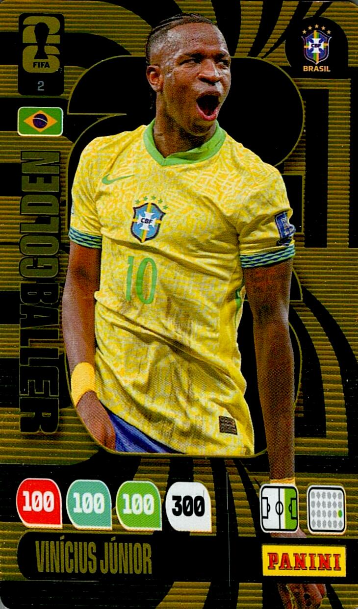 ADRENALYN WORLD CUP 2026 VINICIUS JUNIOR GOLDEN BALLER Nº2