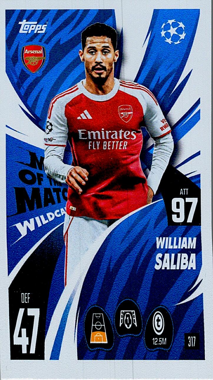 MATCH ATTAX CHAMPIONS LEAGUE 2025/2026 SALIBA MAN OF THE MATCH Nº317