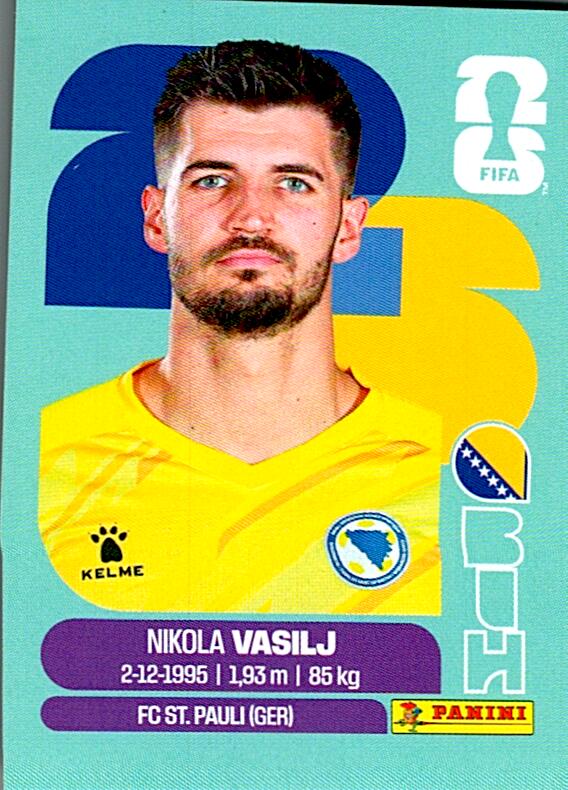 STICKERS FIFA WORLD CUP 2026 NIKOLA VASILJ NºBIH 2