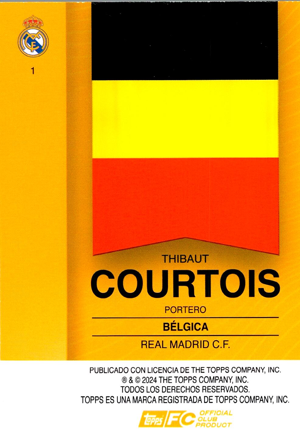 FAN SET REAL MADRID 2024/25 THIBAUT COURTOIS Nº1