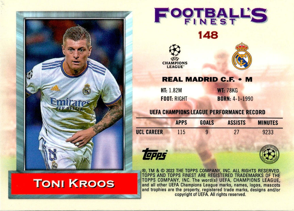 TOPPS FOOTBALL´S FINEST 2021/2022 TONI KROOS Nº148