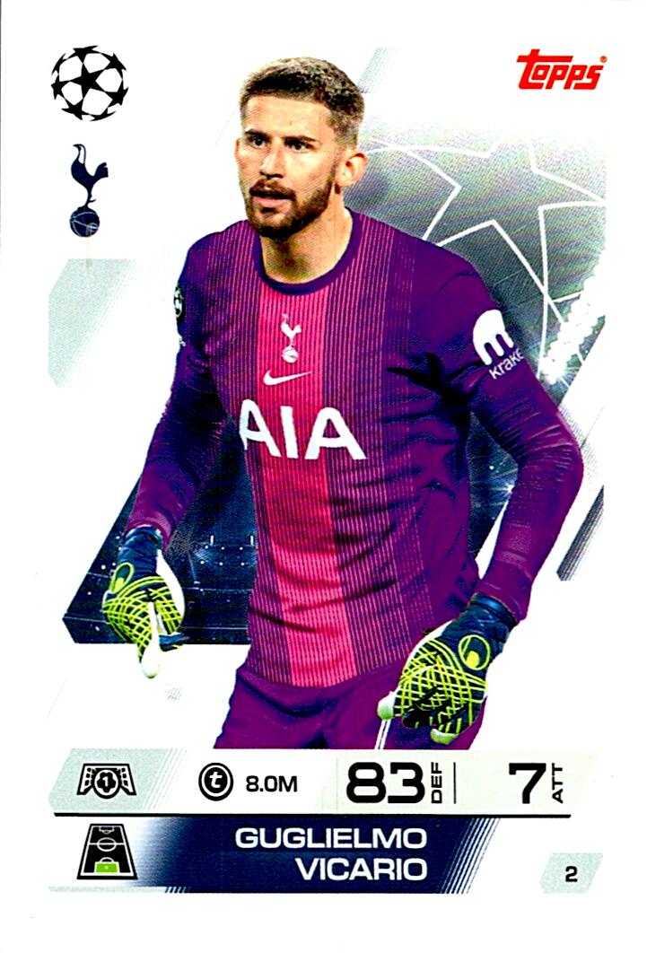 MATCH ATTAX CHAMPIONS LEAGUE 2025/2026 GUGLIELMO VICARIO Nº2