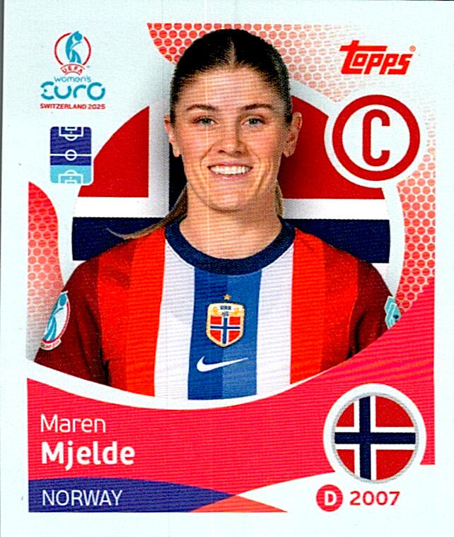 TOPPS WOMEN´S EURO SWITZERLAND 2025 MAREN MJELDE Nº46