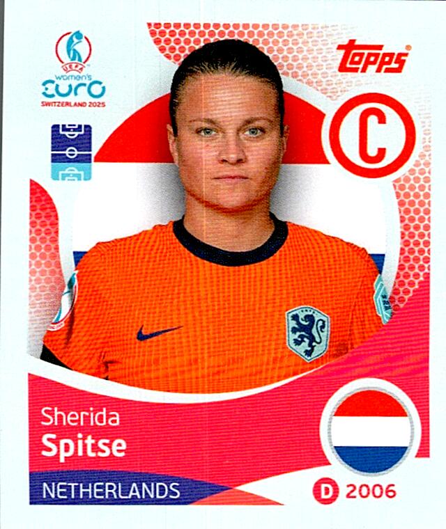 TOPPS WOMEN´S EURO SWITZERLAND 2025 SHERIDA SPITSE Nº286