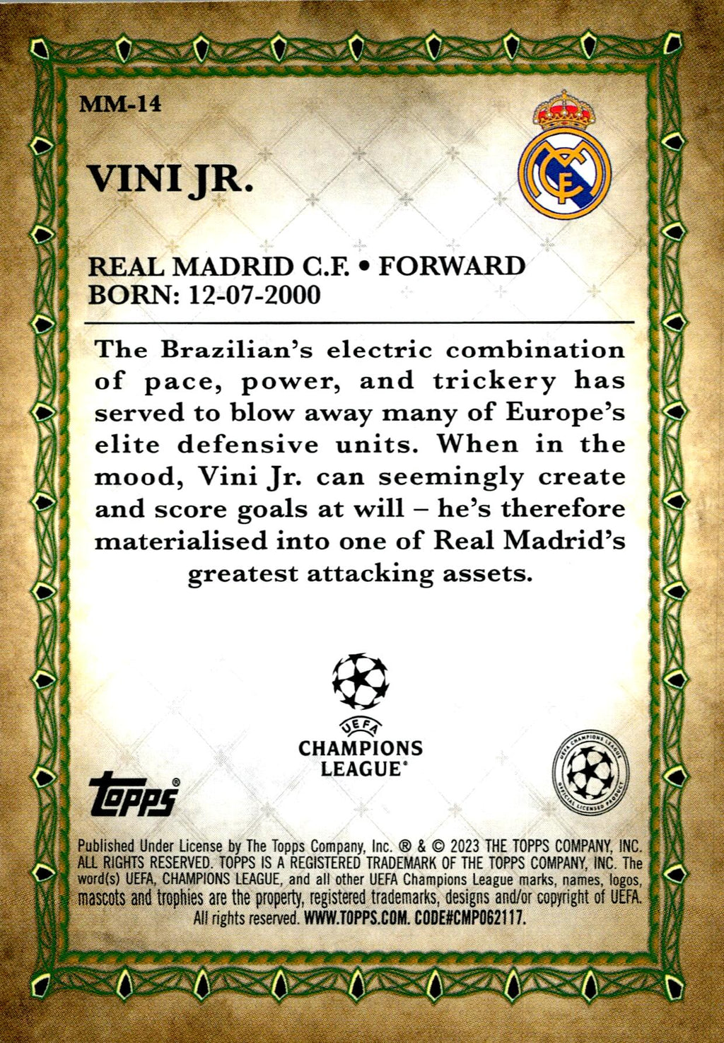 TOPPS MERLIN UCL 2022/2023 VINI JR. MM-14