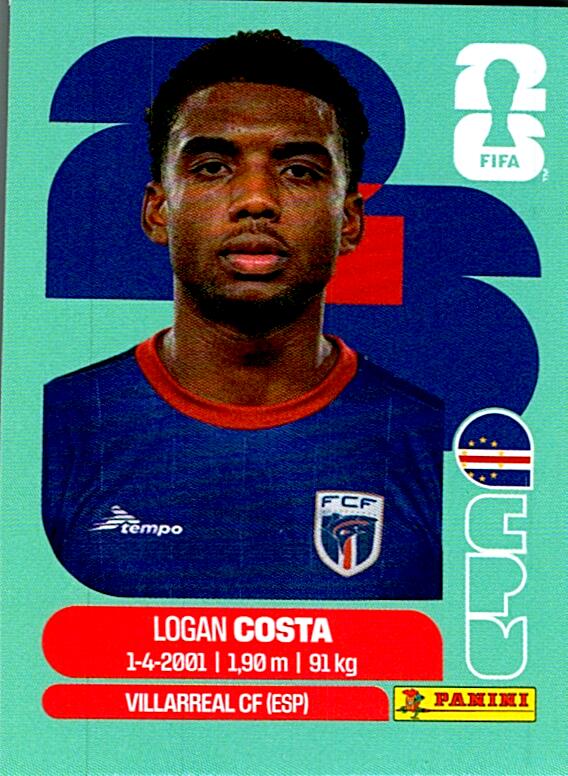 STICKERS FIFA WORLD CUP 2026 LOGAN COSTA NºCPV 3