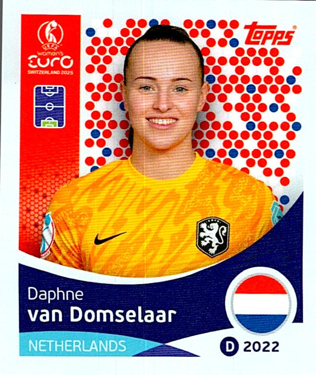 TOPPS WOMEN´S EURO SWITZERLAND 2025 DAPHNE VAN DOMSELAAR Nº287