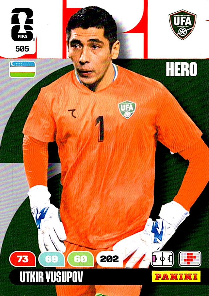 ADRENALYN WORLD CUP 2026 UTKIR YUSUPOV UZBEKISTAN Nº505