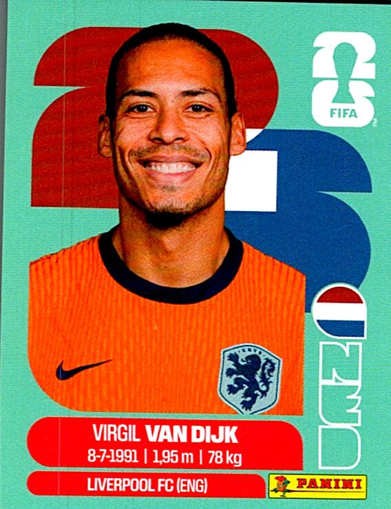 STICKERS FIFA WORLD CUP 2026 VIRGIL VAN DIJK NºNED 3