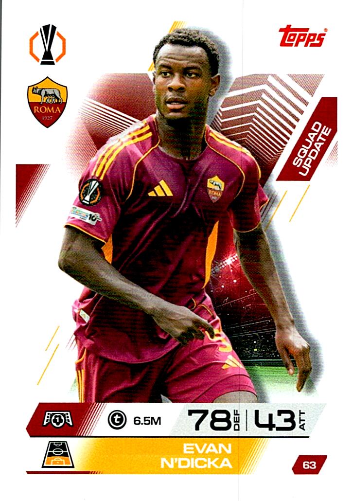 TOPPS MATCH ATTAX EXTRA 2025/26 EVAN N´DICKA Nº63