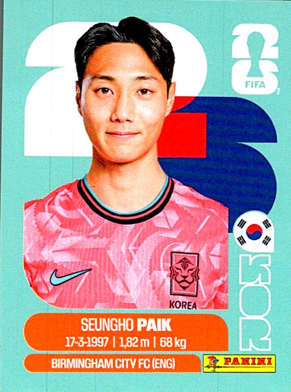 STICKERS FIFA WORLD CUP 2026 SEUNGHO PAIK NºKOR 14