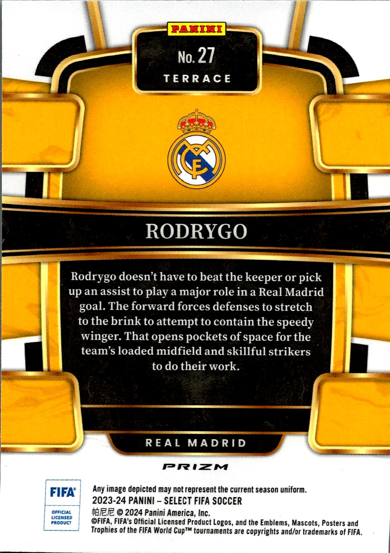 PANINI SELECT FIFA 2023/2024 RODRYGO RED Nº27