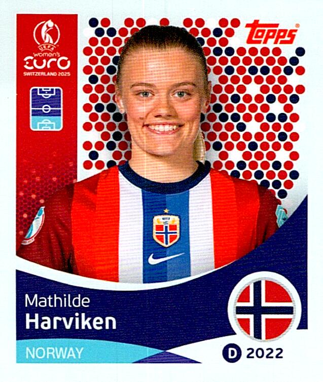 TOPPS WOMEN´S EURO SWITZERLAND 2025 MATHILDE HARVIKEN Nº48