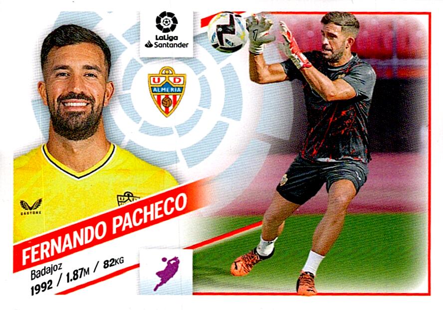 Cromo Liga Este 2022/2023 FERNANDO PACHECO ALMERIA Nº4 CUARTA EDICION