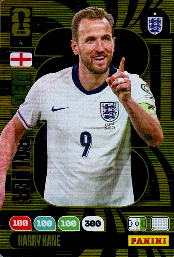 ADRENALYN WORLD CUP 2026 HARRY KANE GOLDEN BALLER Nº4