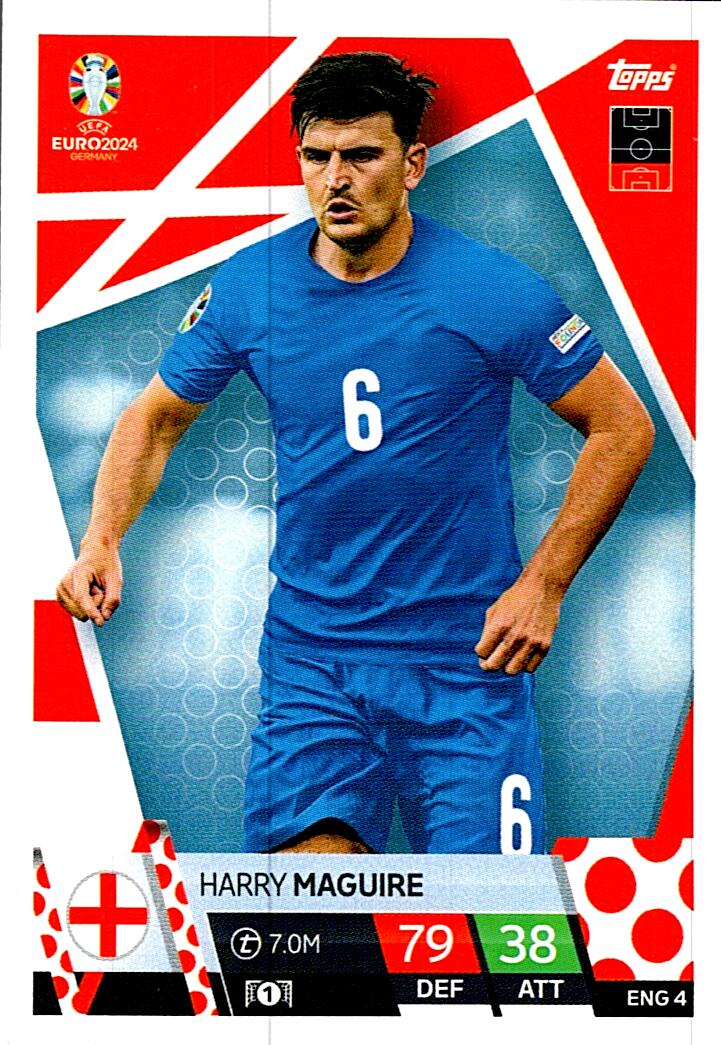 TOPPS MATCH ATTAX UEFA EURO 2024 HARRY MAGUIRE INGLATERRA NºDEN4