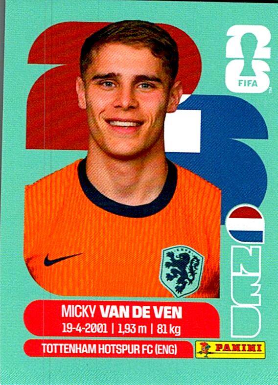STICKERS FIFA WORLD CUP 2026 MICKY VAN DE VEN NºNED 4