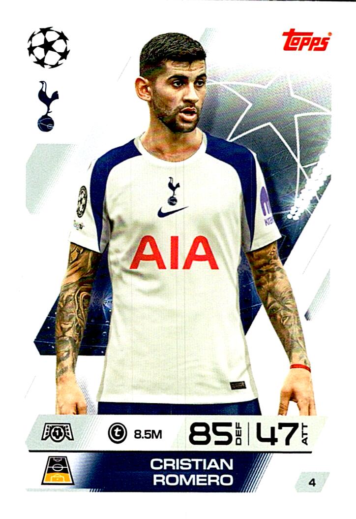 MATCH ATTAX CHAMPIONS LEAGUE 2025/2026 CRISTIAN ROMERO Nº4