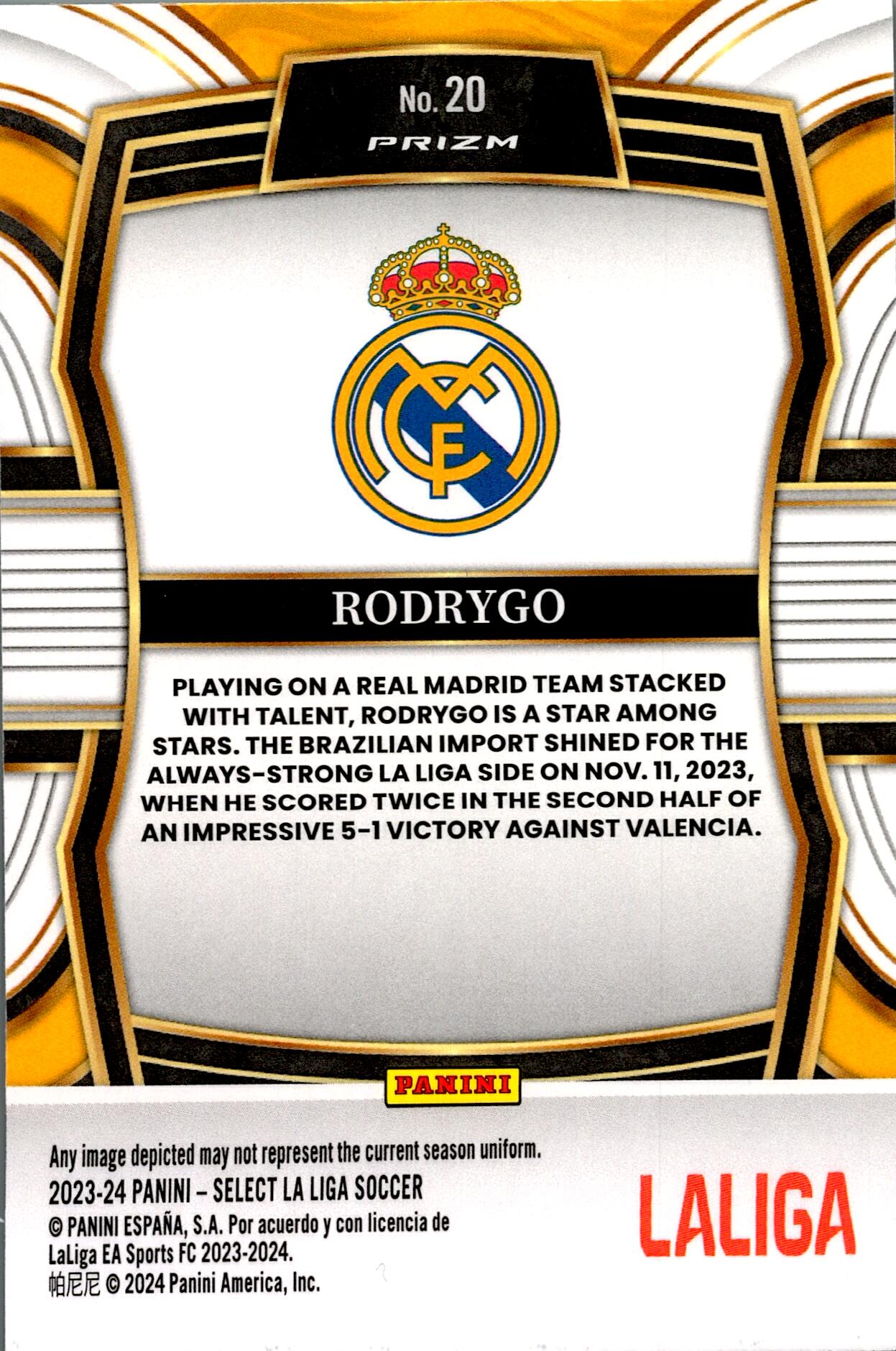 PANINI SELECT LA LIGA 2023/2024 RODRYGO EQUALIZERS Nº20