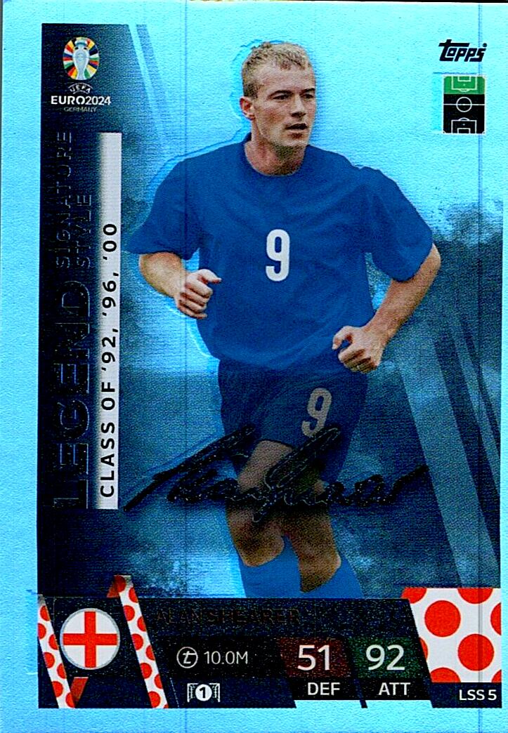 TOPPS MATCH ATTAX UEFA EURO 2024 ALAN SHEARER SIGNATURE STYLE NºLSS5
