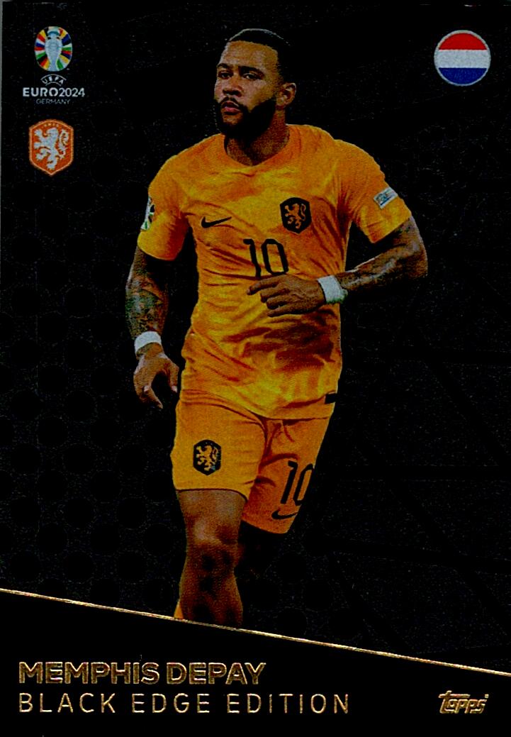 TOPPS MATCH ATTAX UEFA EURO 2024 MEMPHIS DEPAY BLACK EDGE EDITION NºBE5